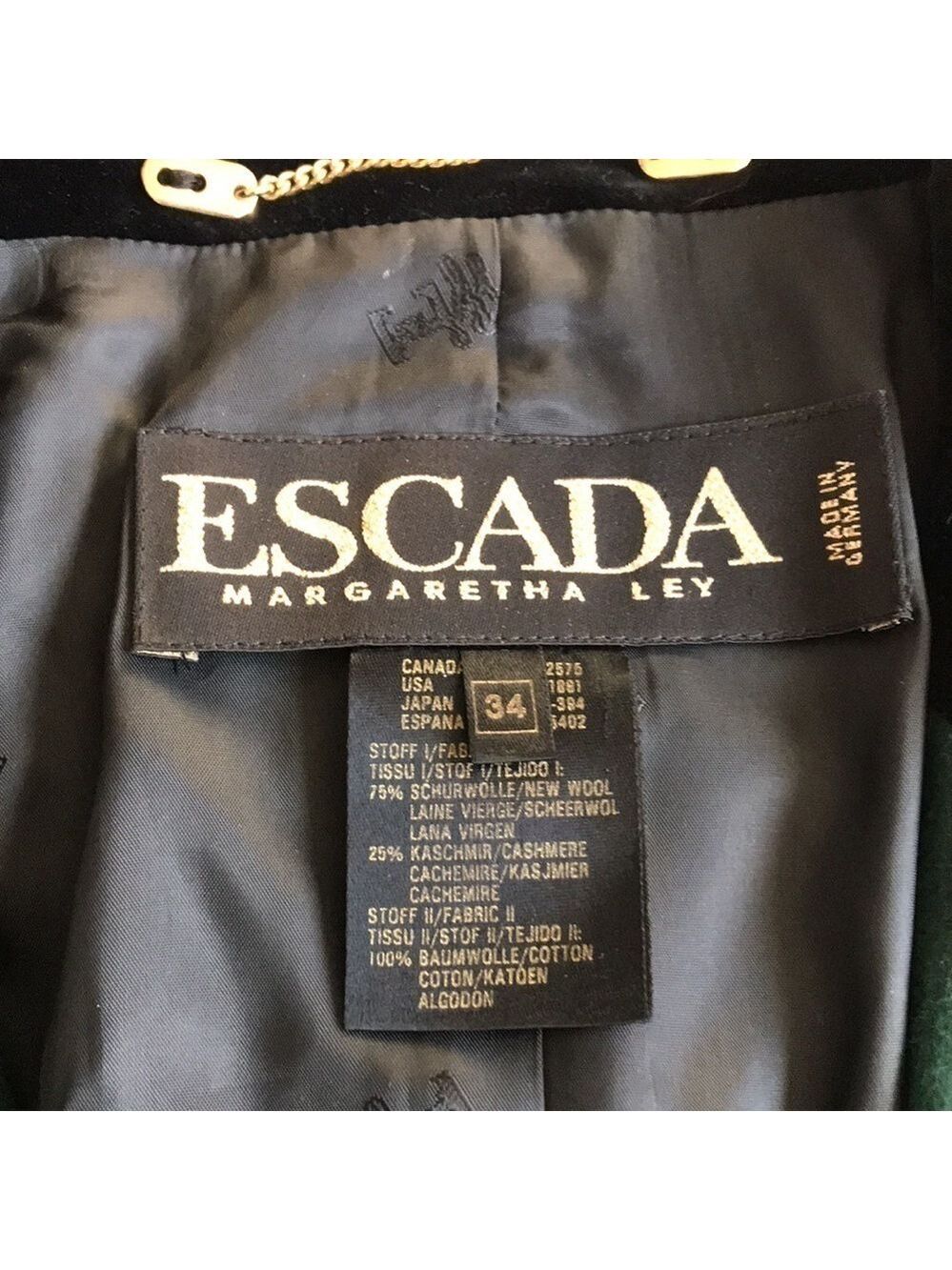 𝅺vintage Escada by Margaretha Ley Short Waist Jacket EU 34 - Picture 7 of 13